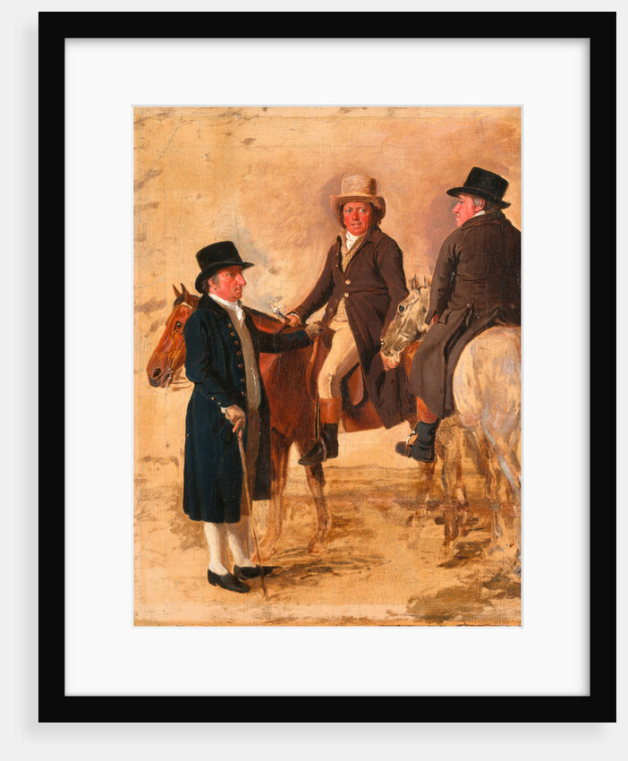 John Hilton, Judge of the Course at Newmarket; John Fuller, Clerk of the Course; and John Stevens, a Trainer by Benjamin Marshall