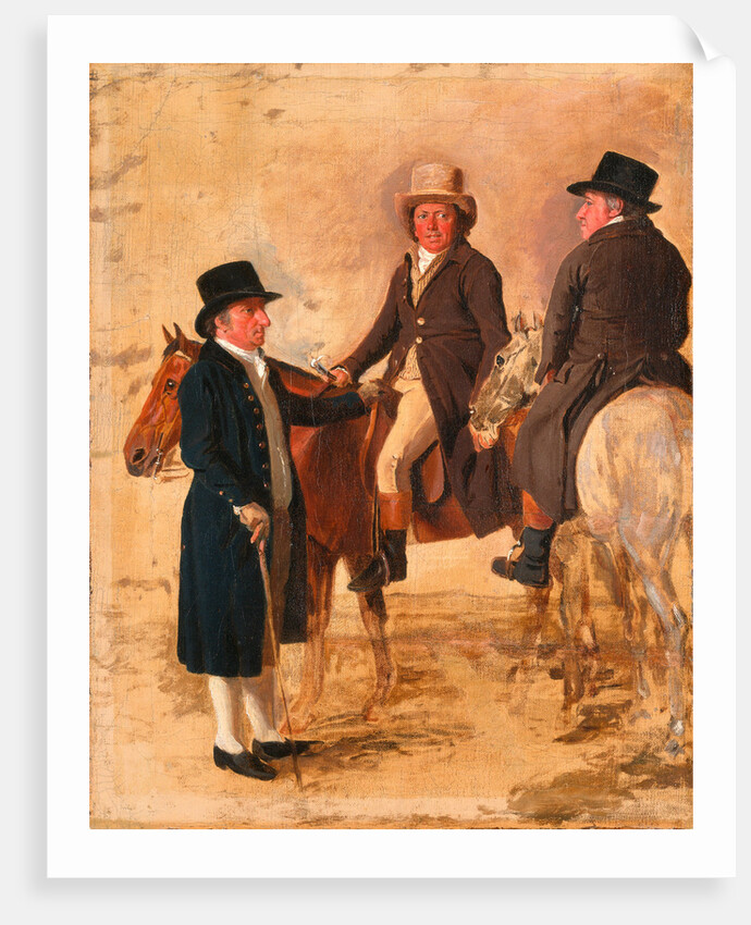John Hilton, Judge of the Course at Newmarket; John Fuller, Clerk of the Course; and John Stevens, a Trainer by Benjamin Marshall