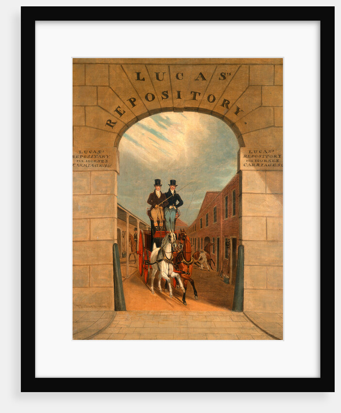 Schooling a Pair in a Brake at Lucas's Yard, Clerkenwell by James Pollard