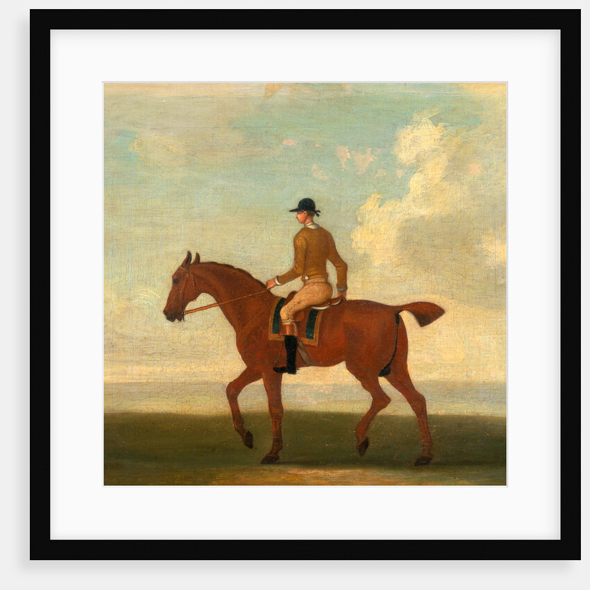 One of Four Portraits of Horses - a Chestnut Racehorse with Jockey Up by James Seymour