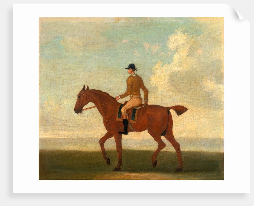 One of Four Portraits of Horses - a Chestnut Racehorse with Jockey Up by James Seymour