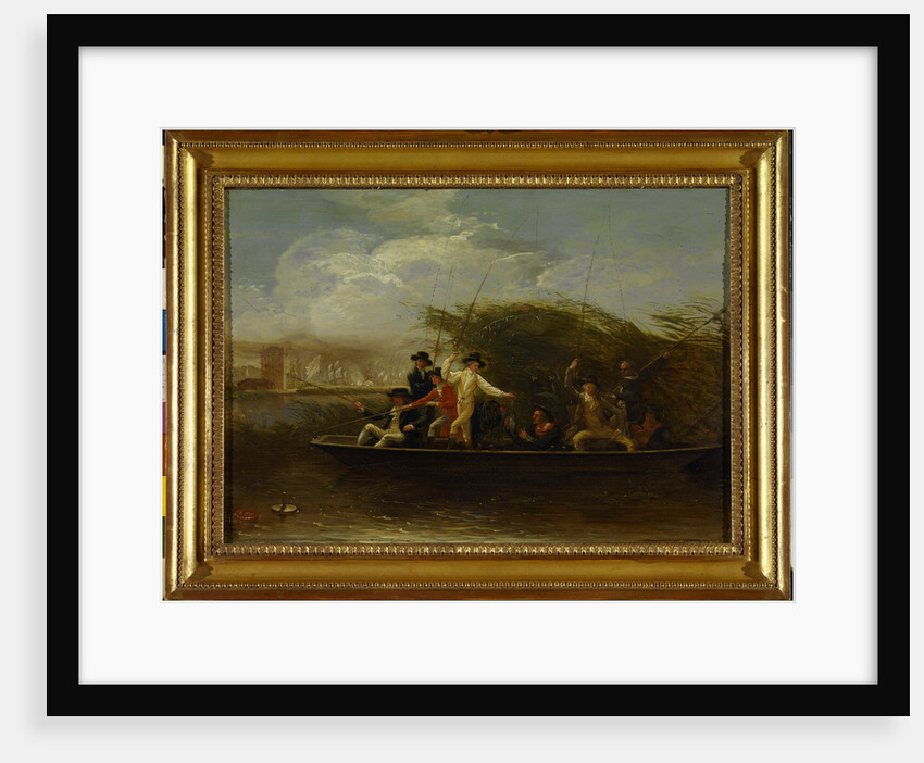 Gentlemen Fishing The Fishing Party - a Party of Gentlemen fishing from a Punt by Benjamin West