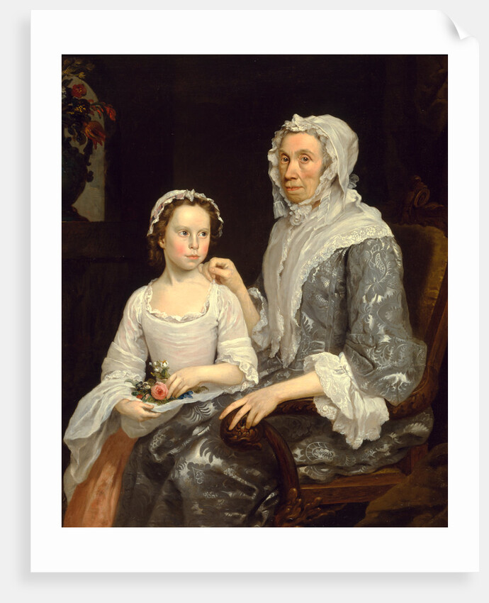 Portrait of an Elderly Lady and a Girl by George Beare