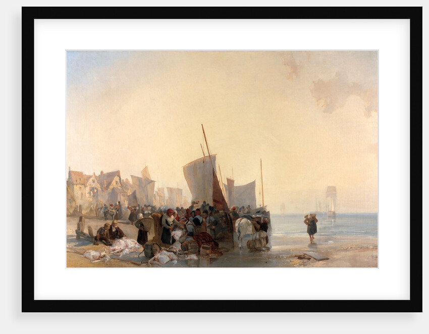 Fishmarket A Fish Market near Boulogne Fish-market, Boulogne by France Richard Parkes Bonington