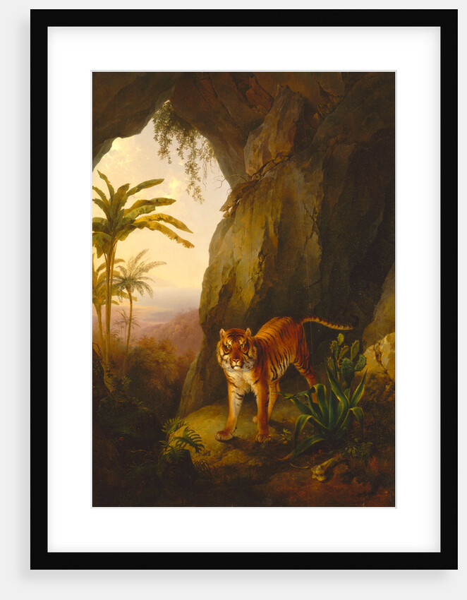 Tiger in a Cave Tropical by Jacques-Laurent Agasse