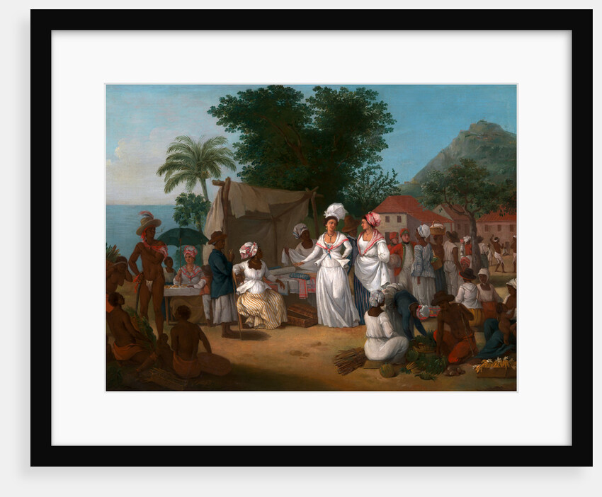A Linen Market with a Linen-stall and Vegetable Seller in the West Indies by Agostino Brunias