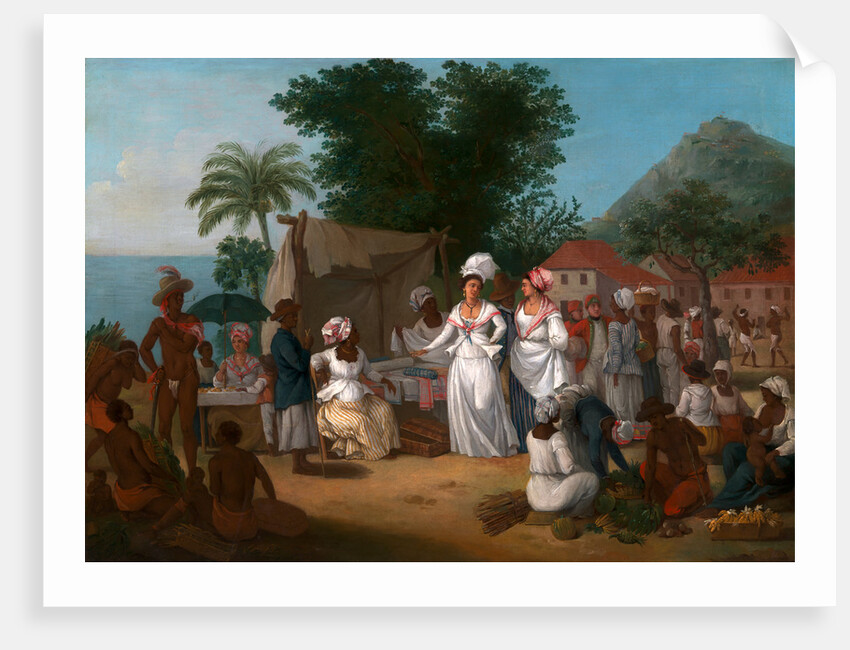 A Linen Market with a Linen-stall and Vegetable Seller in the West Indies by Agostino Brunias