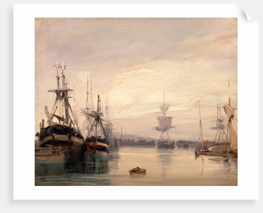 French harbor scene by Anonymous