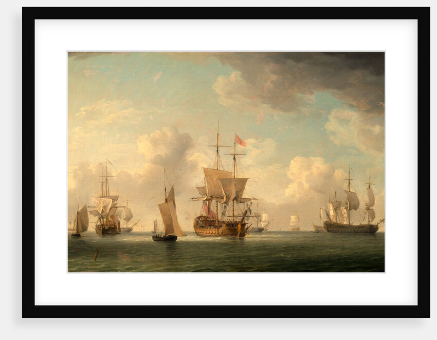 English Ships Under Sail in a Very Light Breeze by Charles Brooking