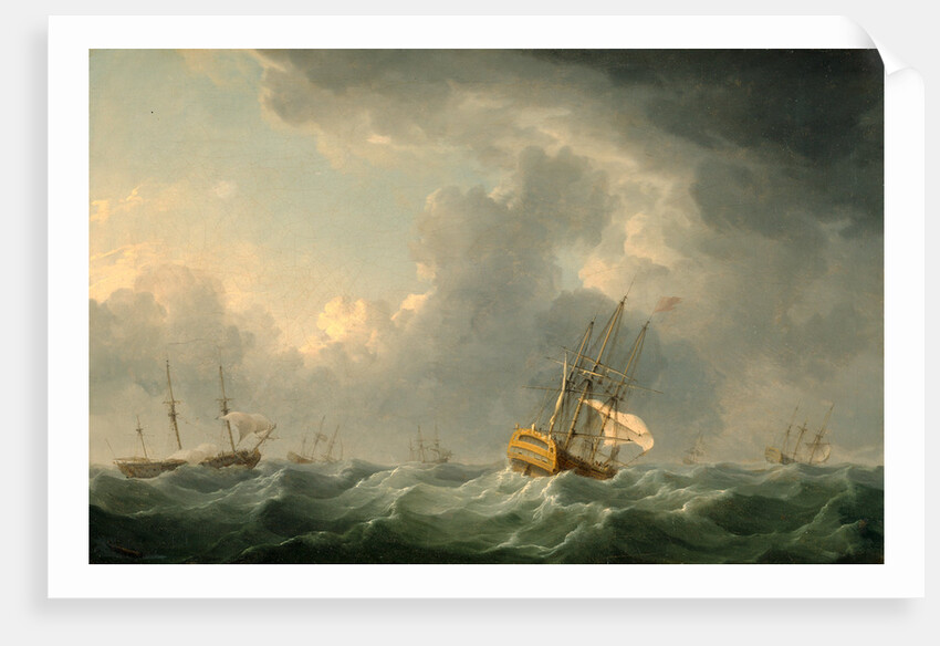 English Ships Running before a Gale by Charles Brooking