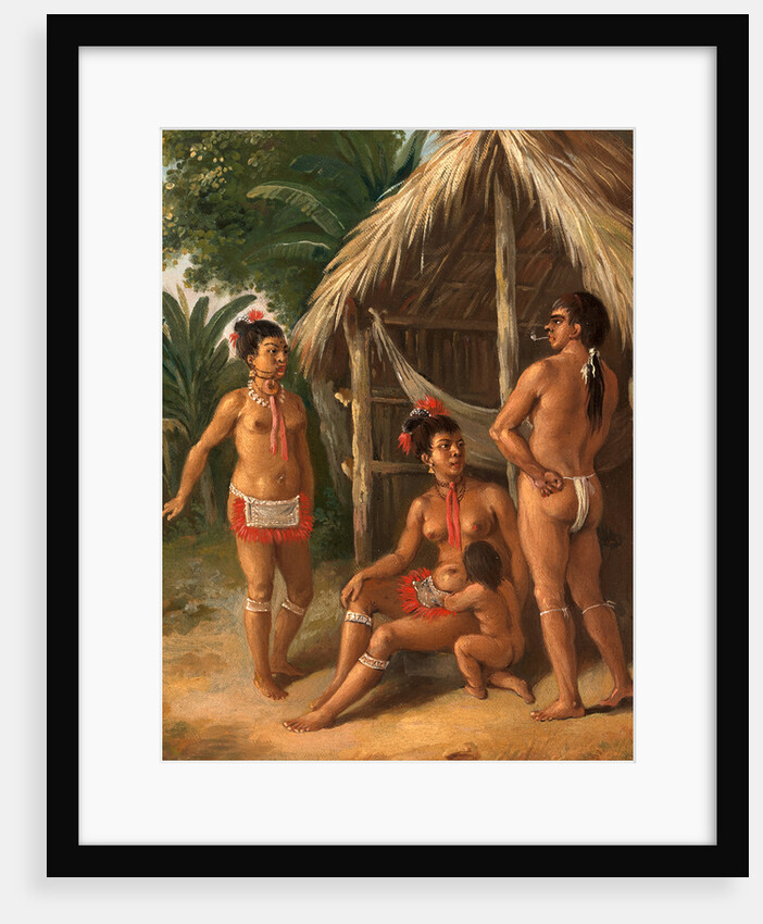 A Leeward Islands Carib family outside a Hut by Agostino Brunias
