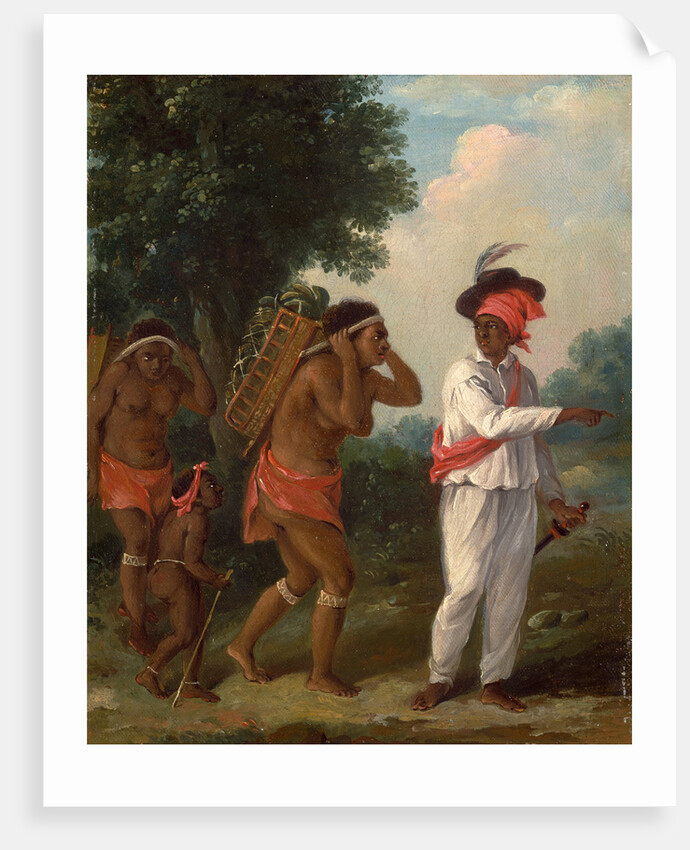 West Indian Man of Color, Directing Two Carib Women with a Child by Agostino Brunias