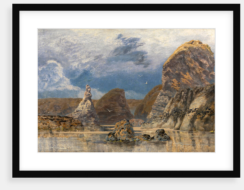 Seascape Coastal landscape with cliffs and jagged rocks by John Brett