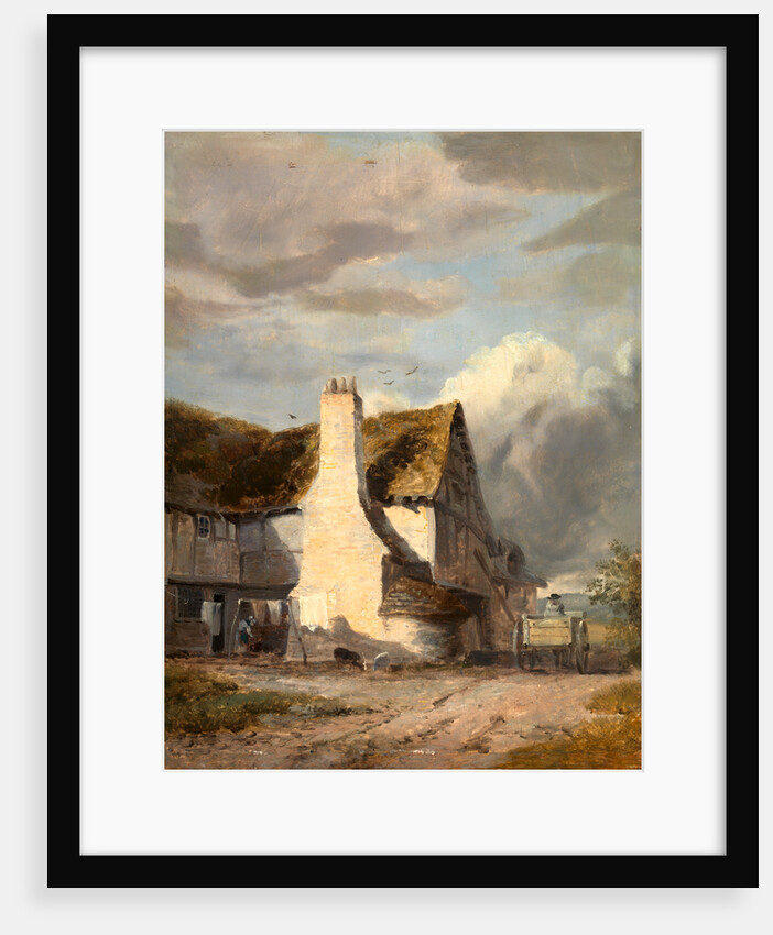 Cottage by a country lane by Sir Augustus Wall Callcott