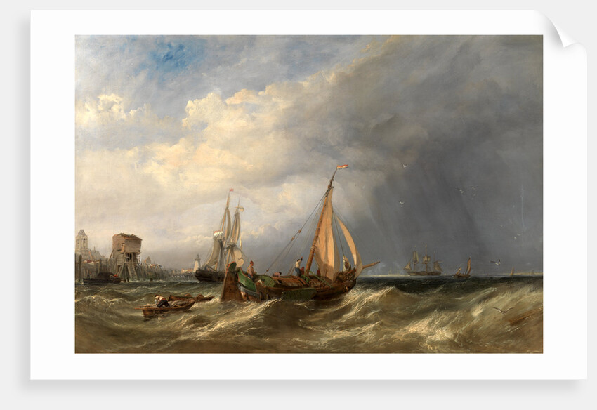 A Dutch Barge and Merchantmen Running out of Rotterdam by Clarkson Stanfield