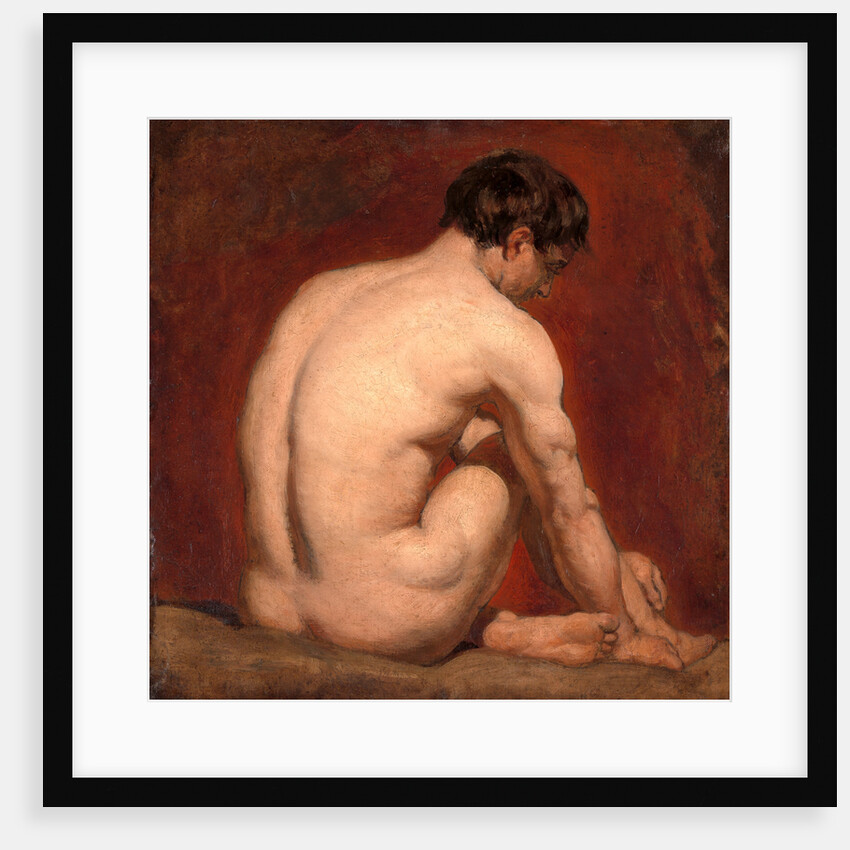 Male Nude, Kneeling, from the Back by William Etty