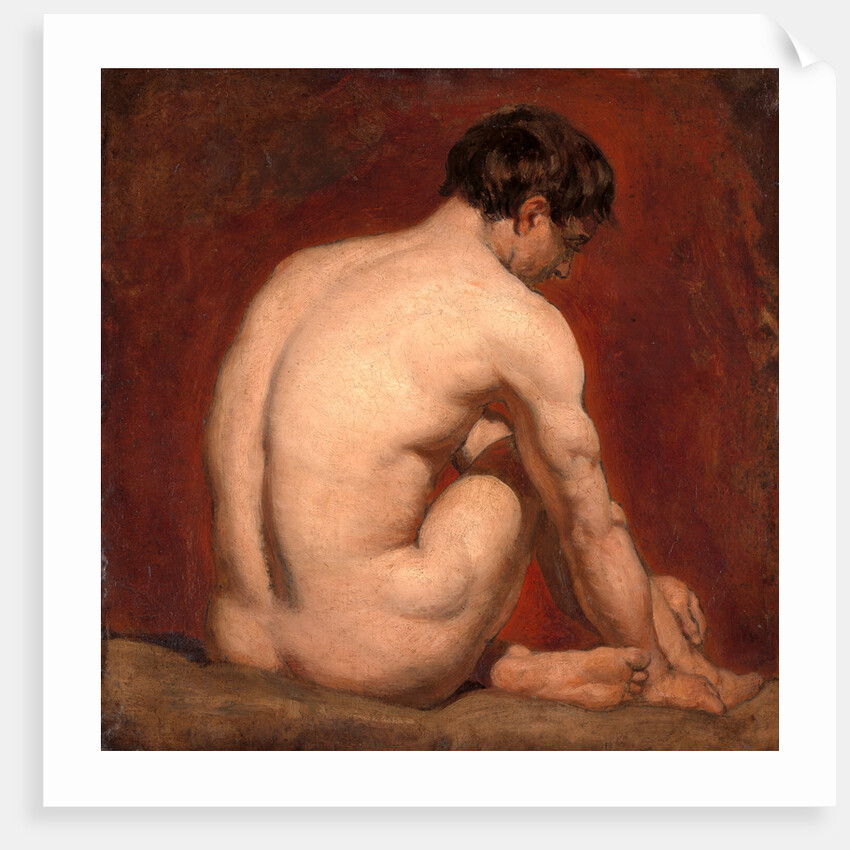 Male Nude, Kneeling, from the Back by William Etty