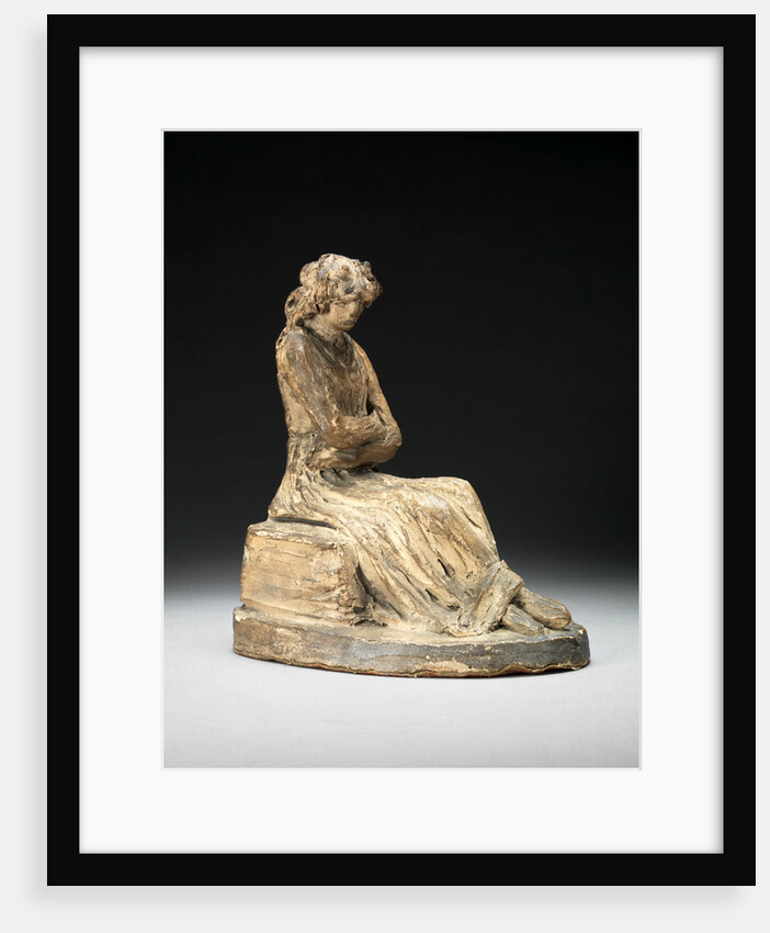Terracotta bozzetto of a seated woman by Anne Seymour Damer