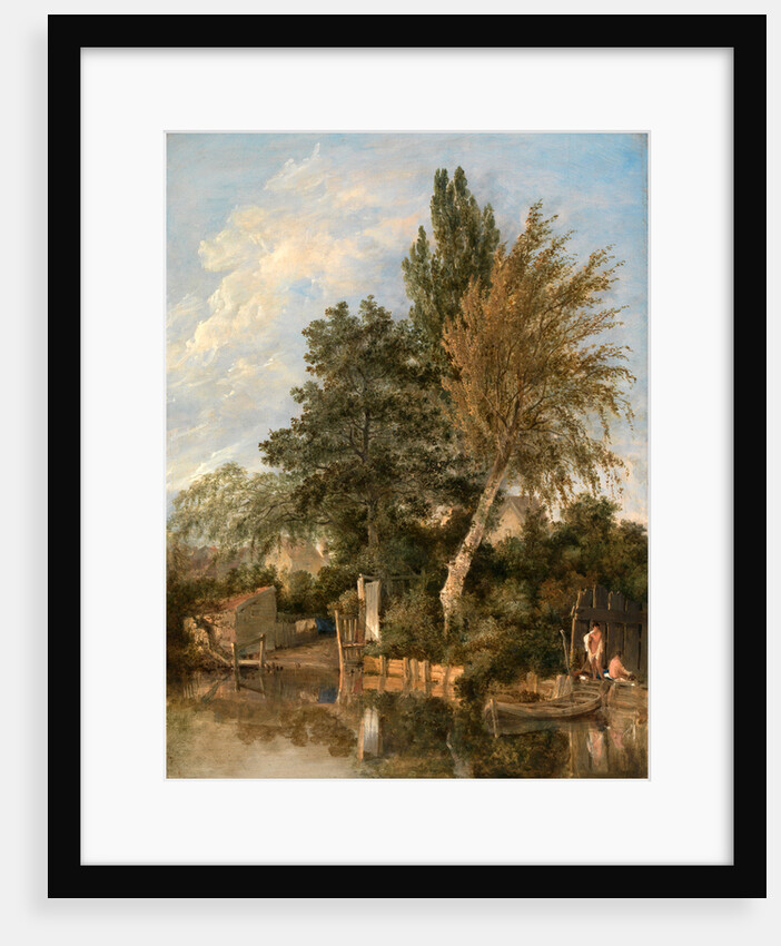 Boys Bathing on the River Wensum, Norwich A River Scene with Boys Bathing View on the Wesum at Thorpe by John Crome