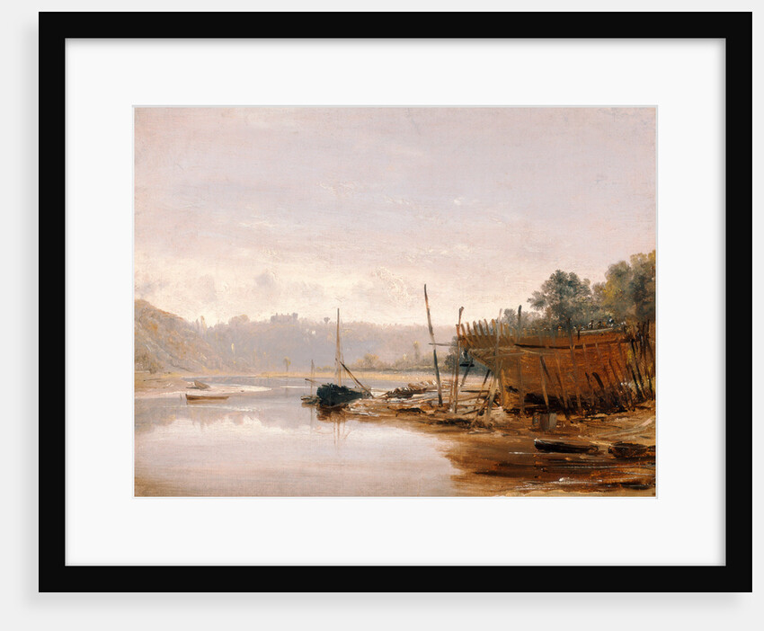 Boat Building near Dinan, Brittany by Francis Danby