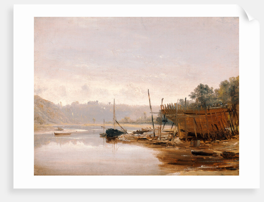 Boat Building near Dinan, Brittany by Francis Danby
