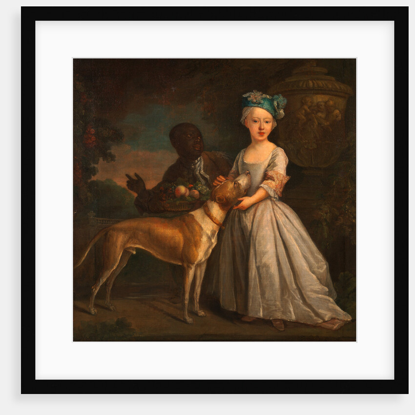 A Young Girl with a Dog and a Page by Bartholomew Dandridge