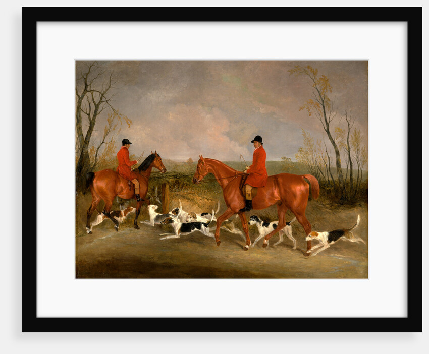 George Mountford, Huntsman to the Quorn, and W. Derry, Whipper-In, at John O'Gaunt's Gorse, near Melton Mowbray by Richard Barrett Davis