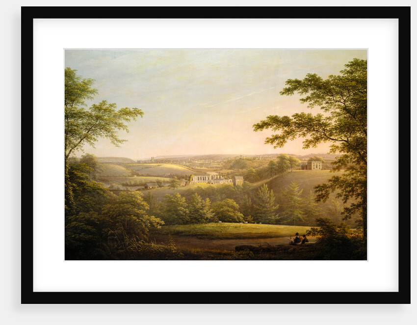 Easby Hall and Easby Abbey with Richmond, Yorkshire in the Background by George Cuitt