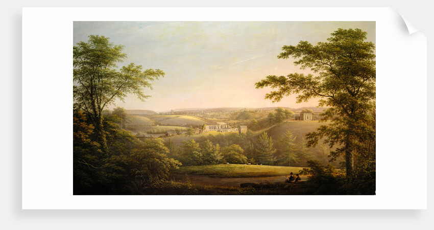 Easby Hall and Easby Abbey with Richmond, Yorkshire in the Background by George Cuitt