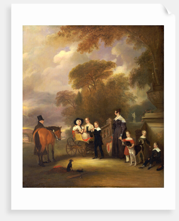 The Rev. and Mrs. Henry Palmer with their six younger children at Withcote Hall by John Ferneley