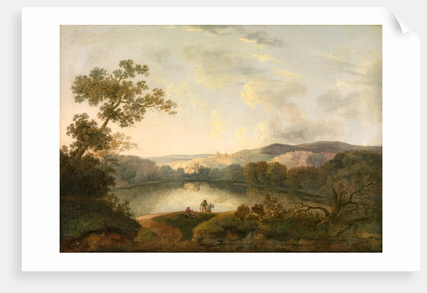A View of a Lake with Fishermen by William Groombridge