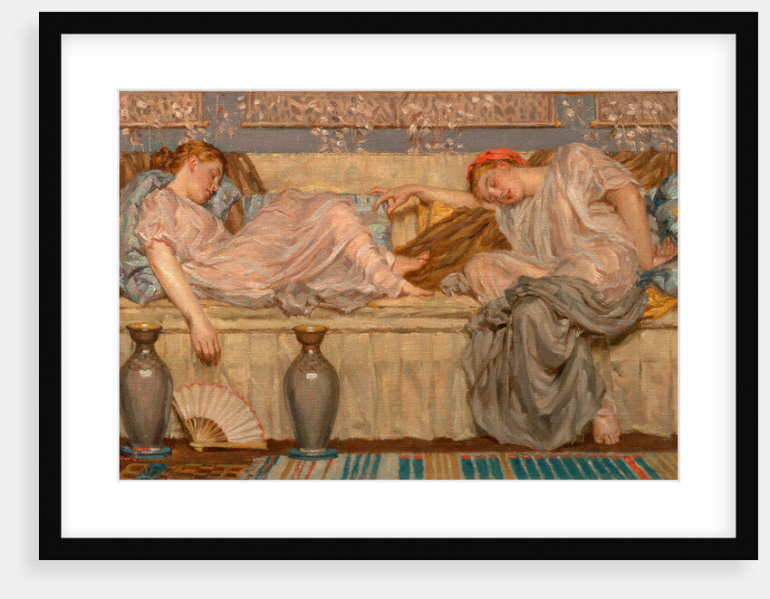 Beads (study) Two Women on a Sofa, 1875 by Albert Joseph Moore