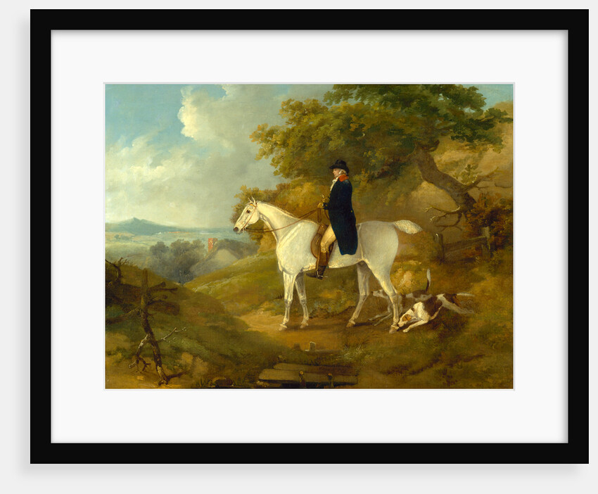 George Morland on his Hunter George Morland on a grey hunter, with a couple of foxhounds by Thomas Hand