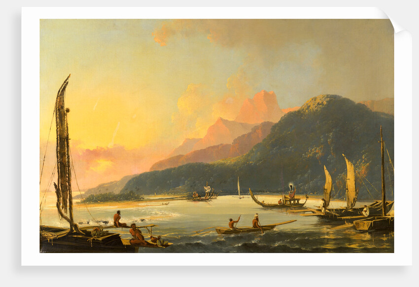 Tahitian War Galleys in Matavai Bay, Tahiti Matavai Bay in the Island of Otaheite, Tahiti by William Hodges
