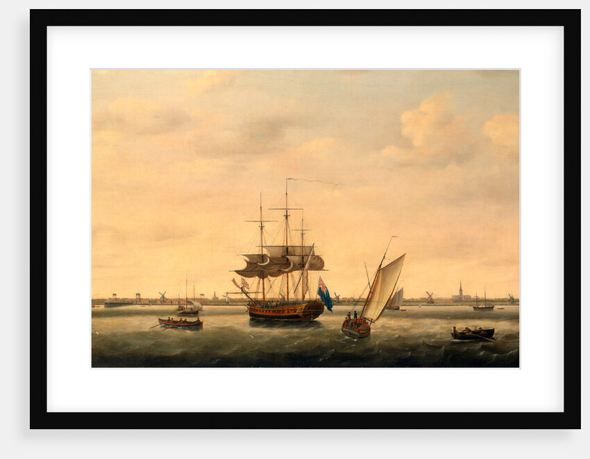 The Frigate 'Surprise' at Anchor off Great Yarmouth, Norfolk by Francis Holman