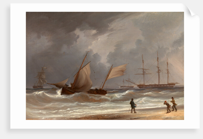 A Lugger Driving Ashore in a Gale by William Joy