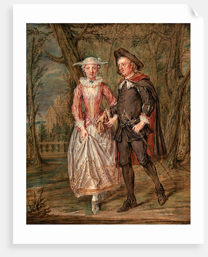 Lovers in a park by Marcellus Laroon the Younger