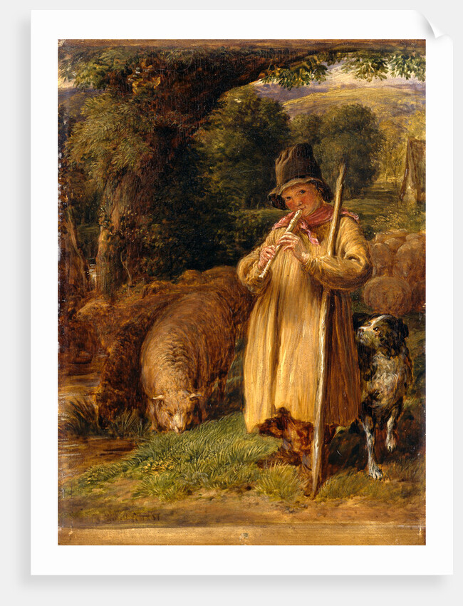 Shepherd Boy Playing a Flute by John Linnell