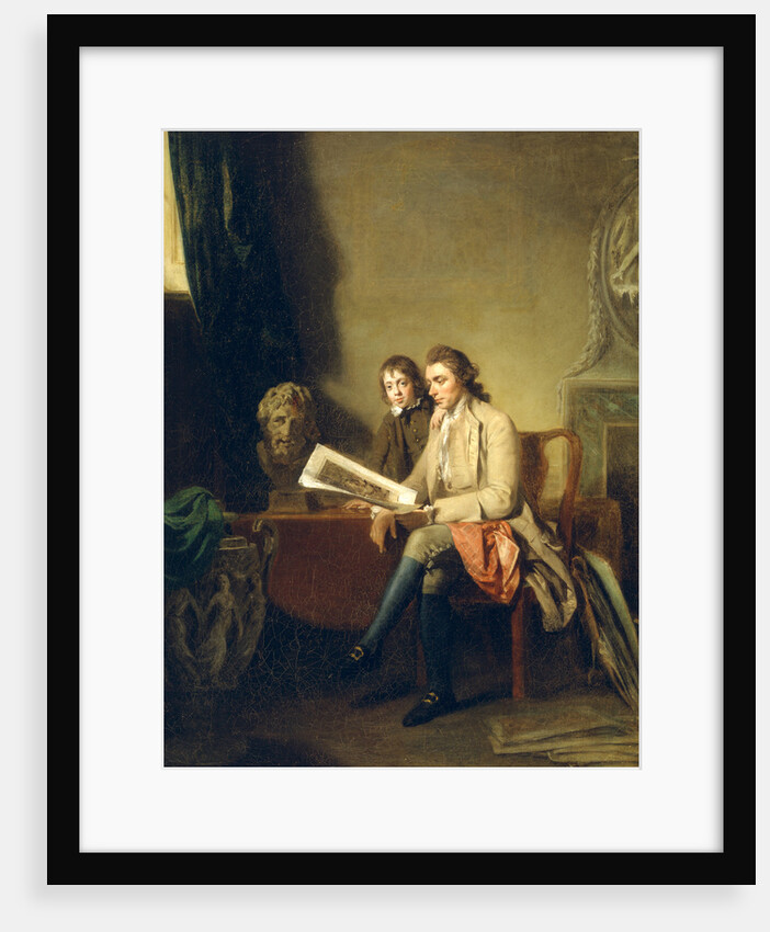 Portrait of a Man and a Boy Looking at Prints by John Hamilton Mortimer