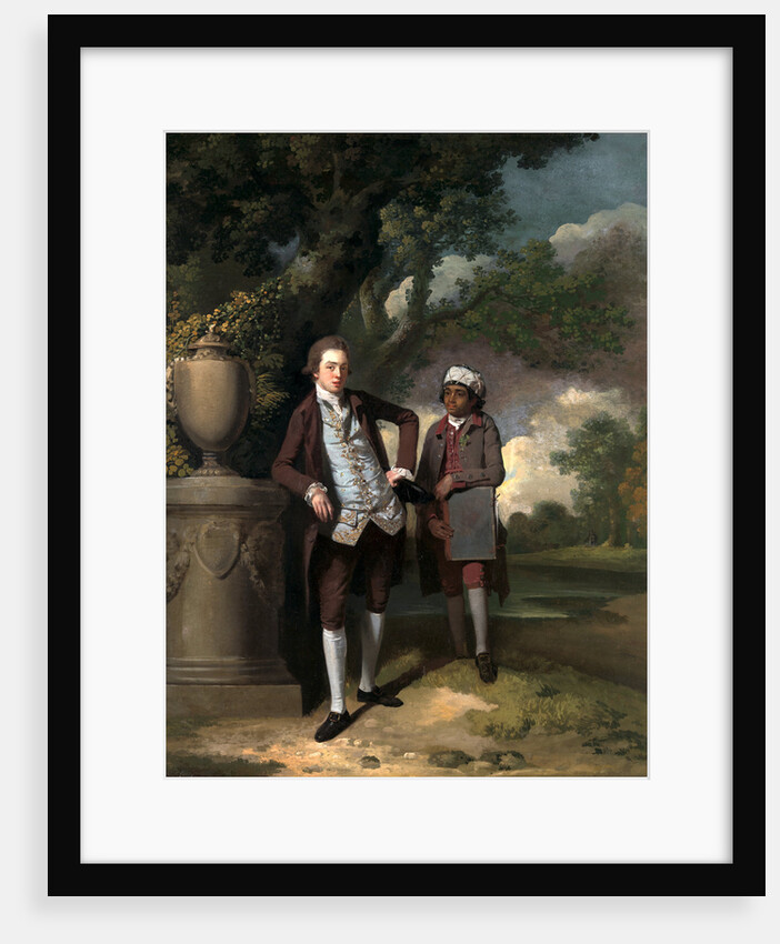 A Young Man with his Indian(?) Servant Holding a Portfolio by John Hamilton Mortimer