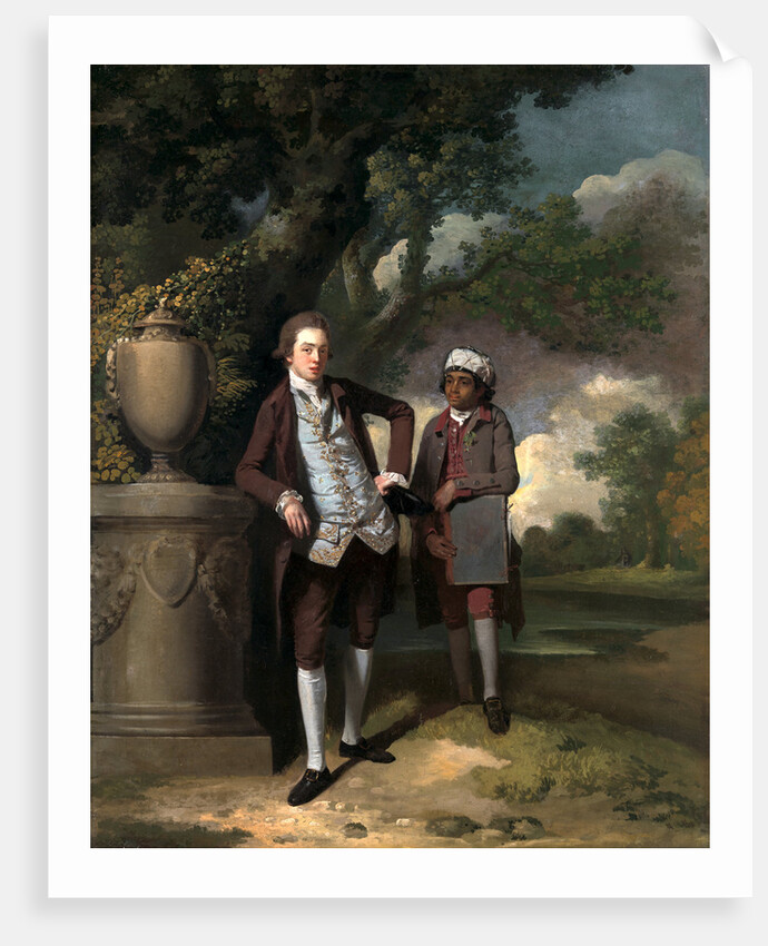 A Young Man with his Indian(?) Servant Holding a Portfolio by John Hamilton Mortimer