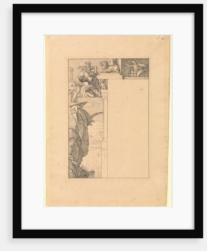 Siegfried Battles with the Gatekeeper as Alberich Approaches by Julius Schnorr von Carolsfeld