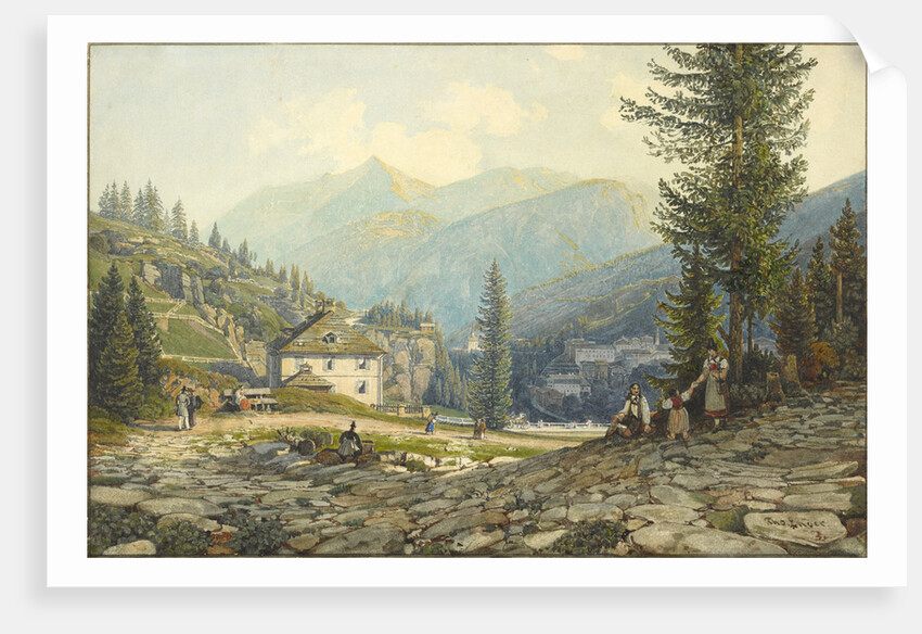 View of the Residence of Archduke Johann in Gastein Hot Springs by Thomas Ender