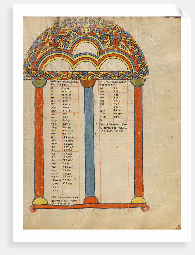 Canon Table Page by Anonymous