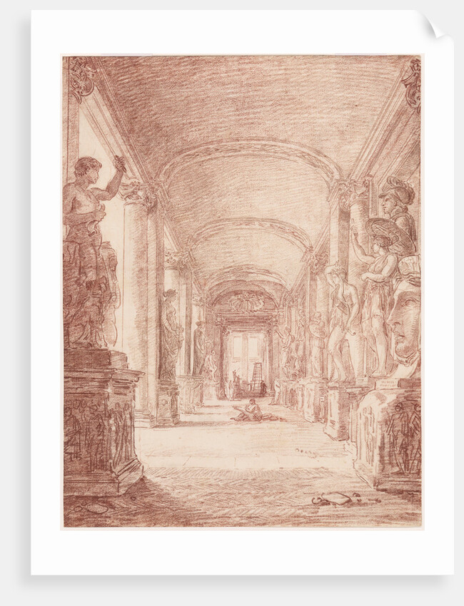 A Draftsman in the Capitoline Gallery by Hubert Robert