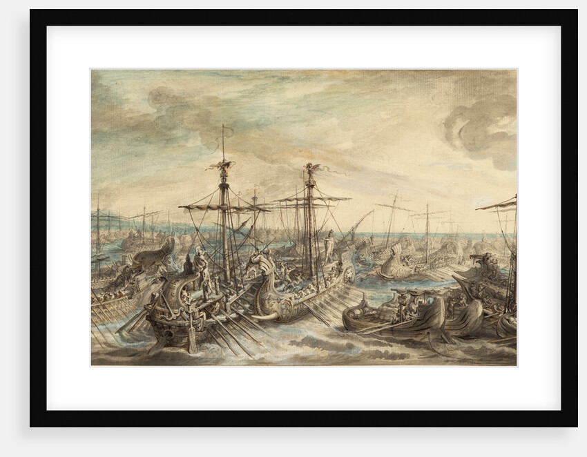 The Roman Fleet Victorious over the Carthaginians at the Battle of Cape Ecnomus by Gabriel Jacques de Saint-Aubin