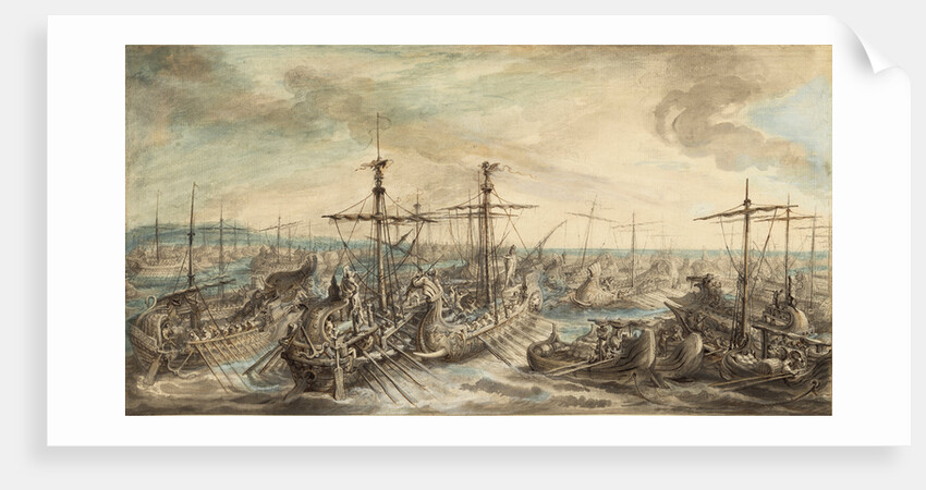 The Roman Fleet Victorious over the Carthaginians at the Battle of Cape Ecnomus by Gabriel Jacques de Saint-Aubin