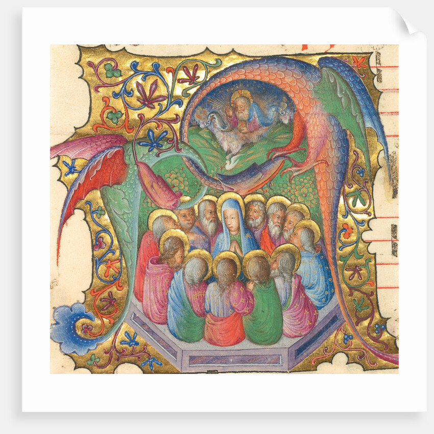 Initial A: Pentecost by Stefano da Verona