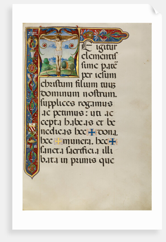 Initial T: The Crucifixion by Matteo da Milano