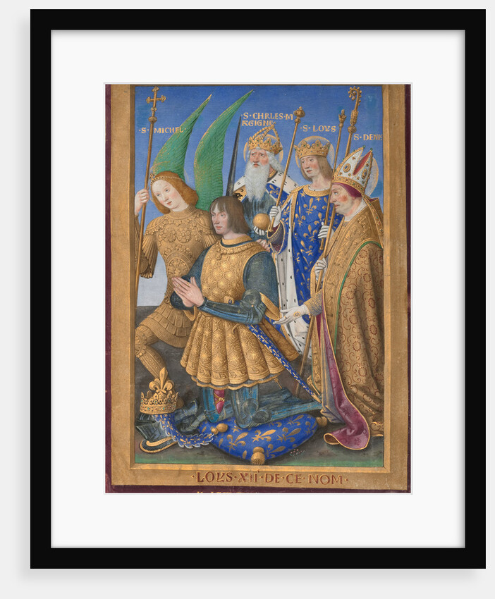 Louis XII of France Kneeling in Prayer, Accompanied by Saints Michael, Charlemagne, Louis, and Denis by Jean Bourdichon
